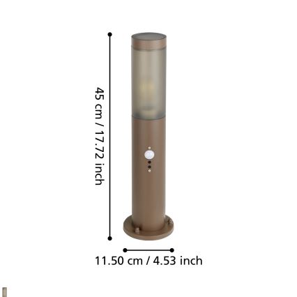 Eglo - Auβenleuchte mit Sensor 1xE27/15W/230V 45 cm IP44