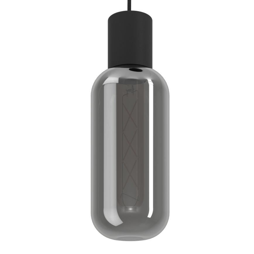 Eglo - Lampadario a sospensione con cavo 3xE27/4W/230V nero/fumé