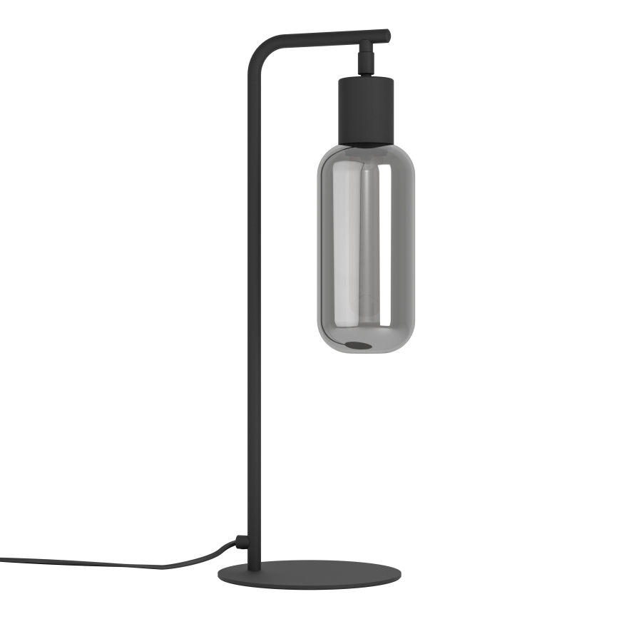 Eglo - Tischlampe 1xE27/4W/230V schwarz/rauchglas