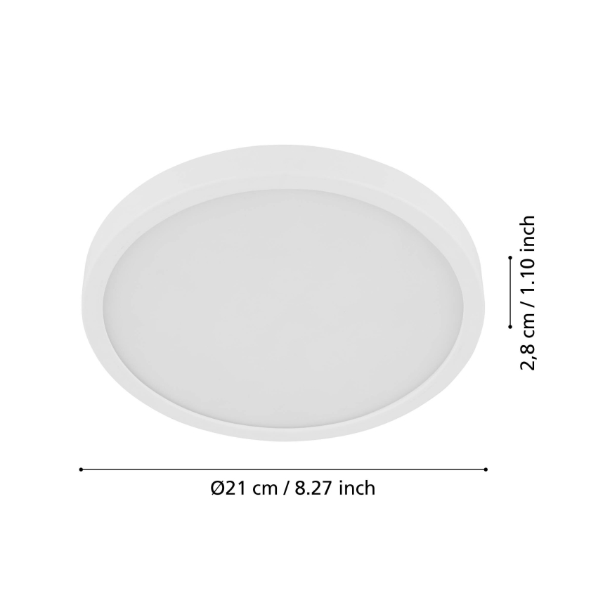 Eglo - LED-Deckenleuchte mit Bewegungsmelder FUEVA LED/17W/230V 3000K ø 21 cm