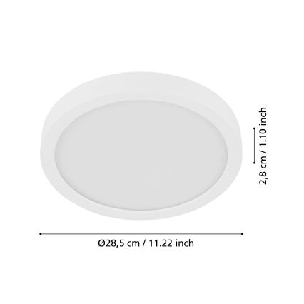 Eglo - LED-Deckenleuchte mit Sensor FUEVA LED/17W/230V 3000K ø 28,5 cm