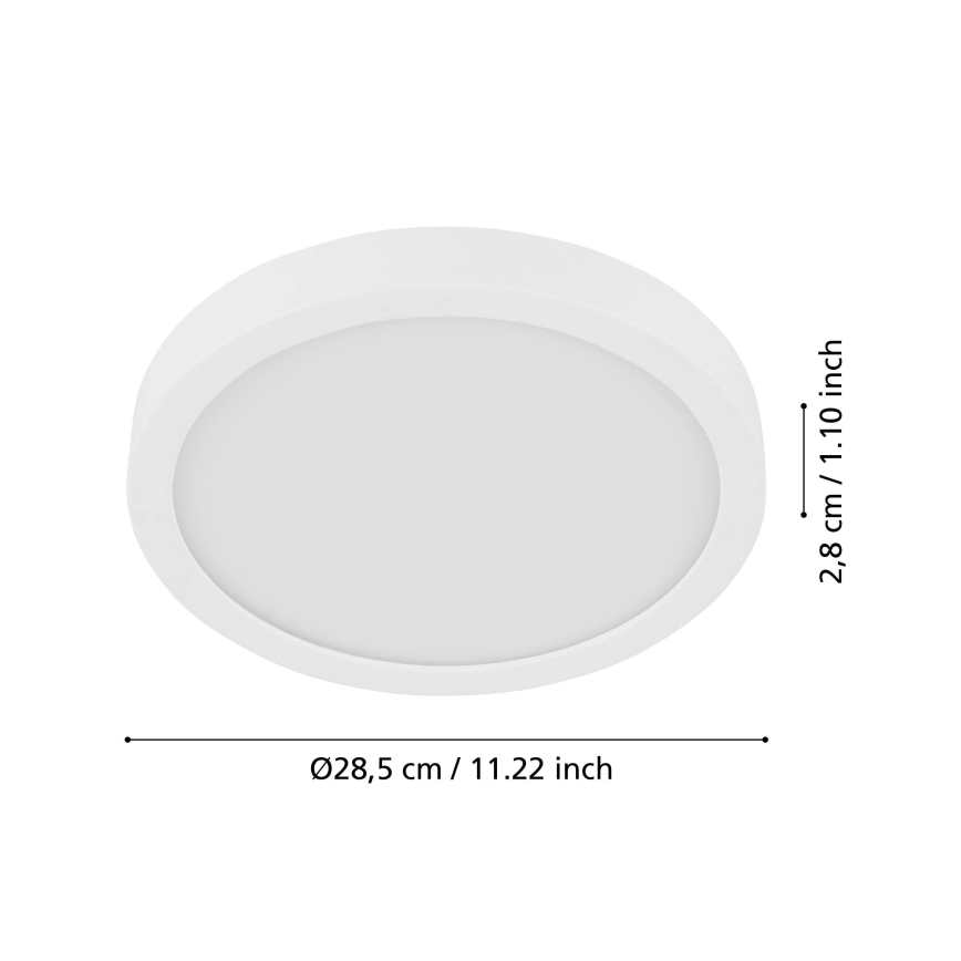 Eglo - Plafonnier LED à détecteur de mouvement FUEVA LED/17W/230V 3000K ø 28,5 cm pr. 28,5 cm