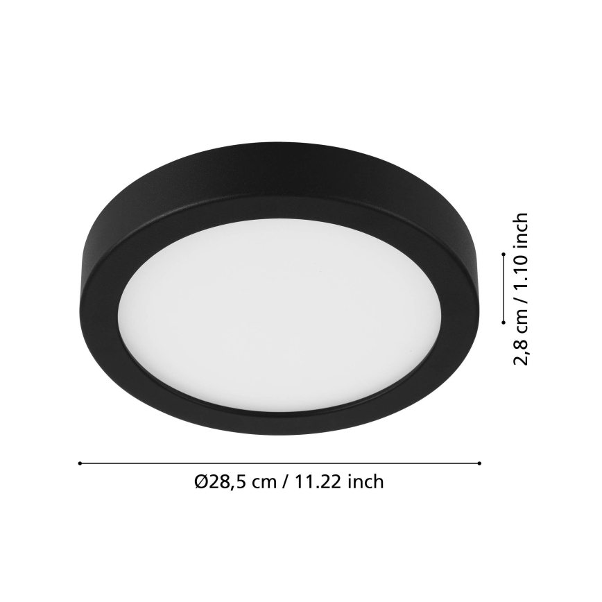 Eglo - Plafoniera LED con sensore LED/20,5W/230V 3000K nera Ø 28,5 cm