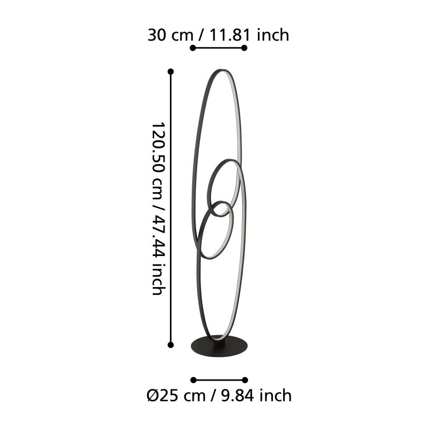 Eglo - Lampada LED da terra LED/38W/230V 3000K nero