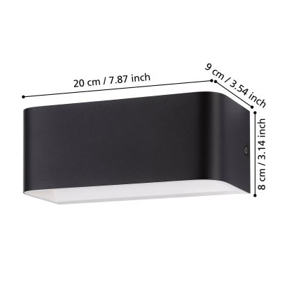 Eglo - Applique a LED LED/10W/230V 3000K nero