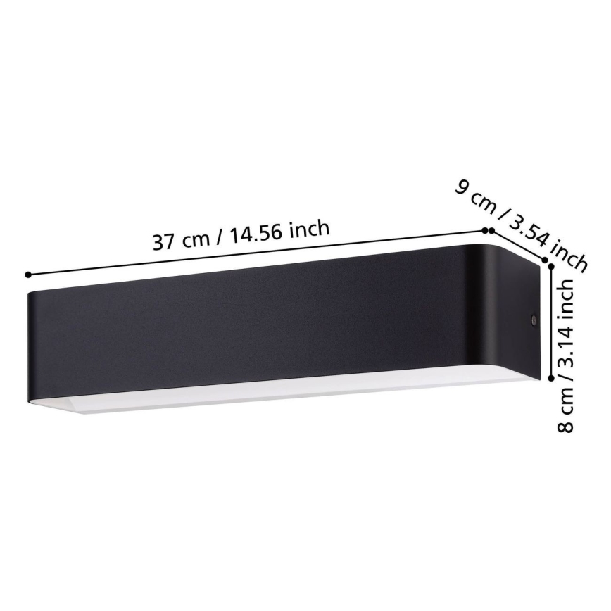 Eglo - Applique a LED LED/12W/230V 3000K nero