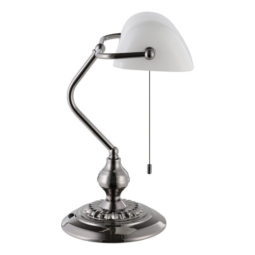 Eglo - Lampada da tavolo 1xE27/60W/230V bianco/cromo lucido