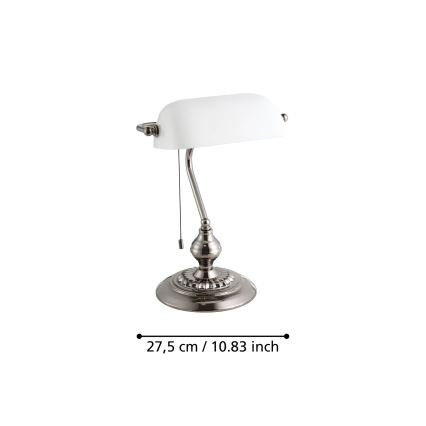 Eglo - Lampe de table 1xE27/60W/230V blanc/chrome brillant