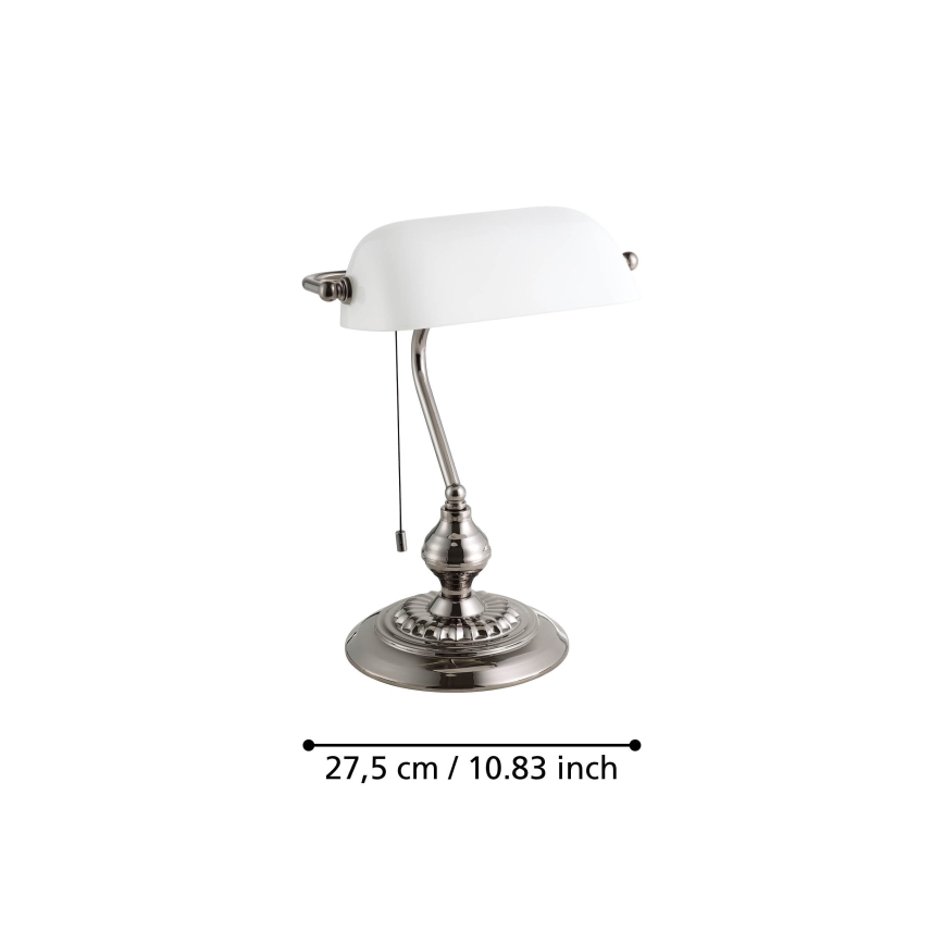 Eglo - Lampe de table 1xE27/60W/230V blanc/chrome brillant