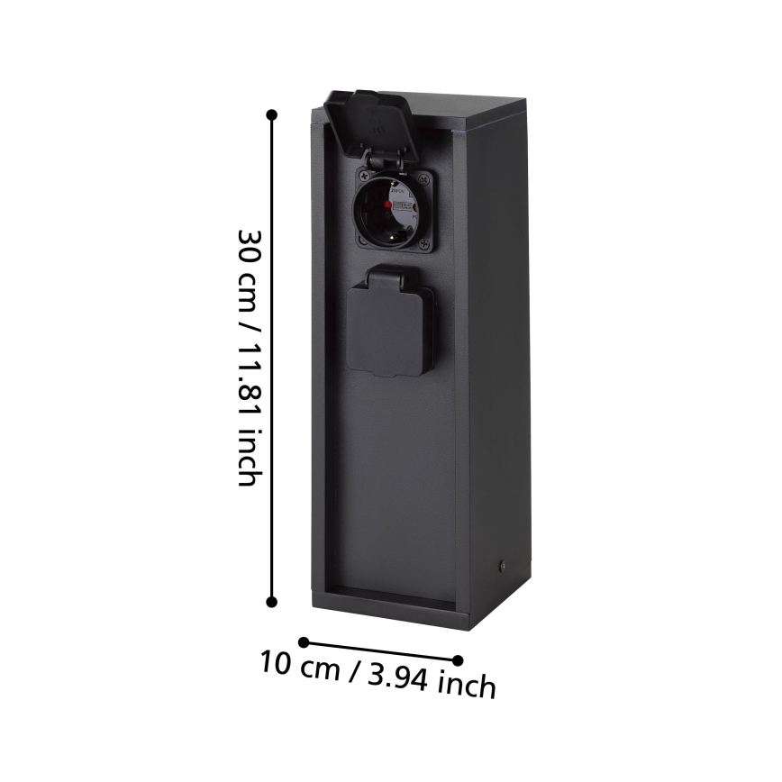Eglo - Colonna porta-prese da esterno IP54 SCHUKO antracite