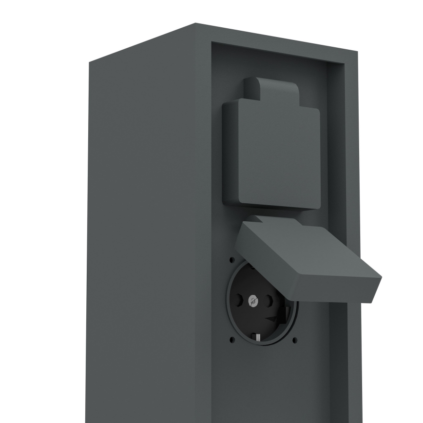 Eglo - Colonne de prises d'extérieur IP54 SCHUKO anthracite