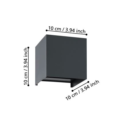 Eglo - Applique murale 2xLED/1,5W/230V 3000K noir