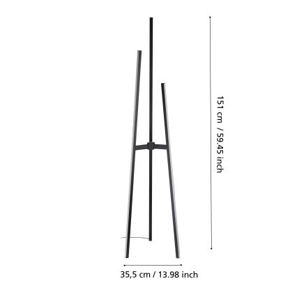 Eglo - Lampada da terra LED/30W/230V nera