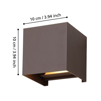 Eglo - Applique a LED da esterno 2xLED/2,8W/230V IP54 marrone