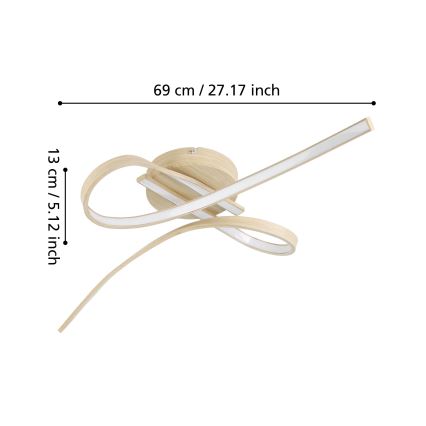 Eglo - LED Deckenleuchte LED/20,5W/230V braun