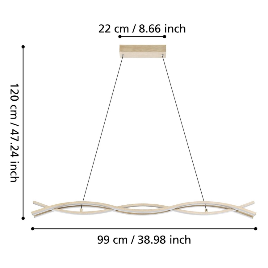Eglo - Lampadario LED a sospensione con cavo LED/35W/230V dorato