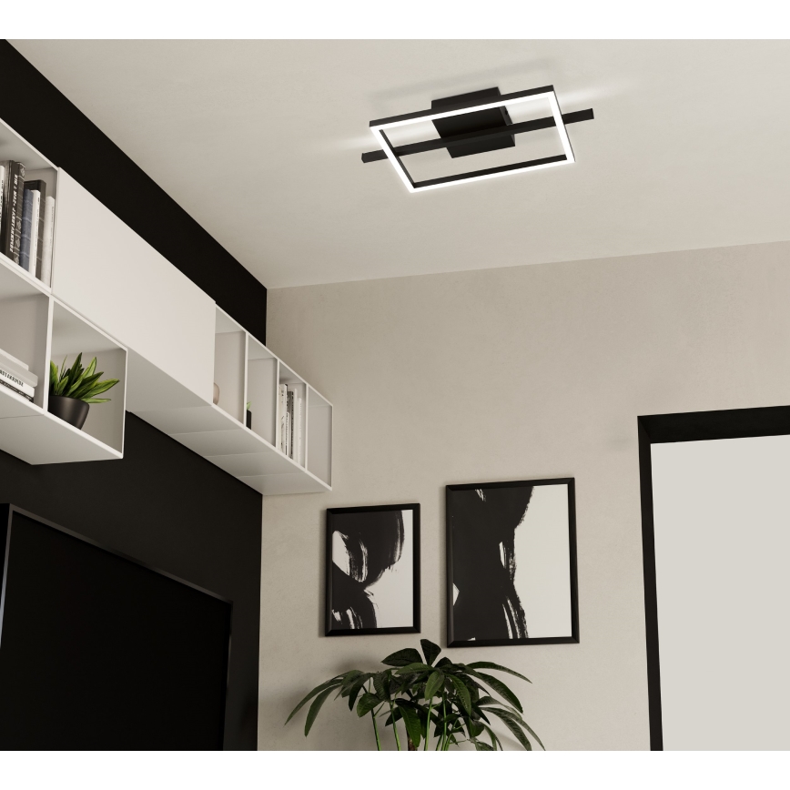 Eglo - Dimmbare LED-RGBW-Deckenleuchte LED/17W/230V 2700-6500K schwarz + Fernbedienung