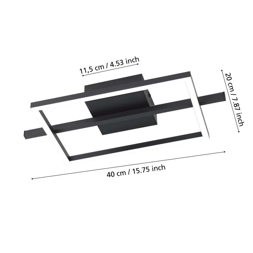 Eglo - Plafoniera dimmerabile RGBW LED/17W/230V 2700-6500K nero + telecomando