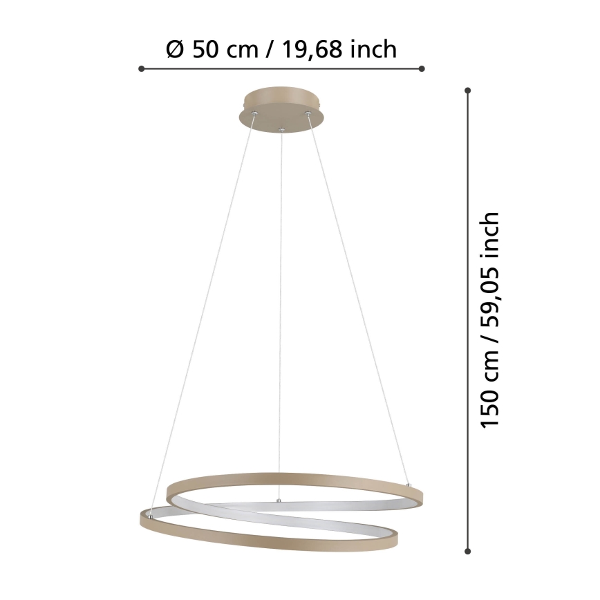 Eglo - LED-Kronleuchter an Aufhängung LED/36W/230V 3000K beige