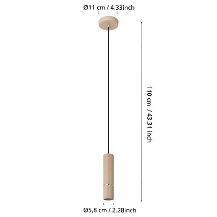 Eglo - LED-Hängeleuchte 1xGU10/5W/230V 3000K beige