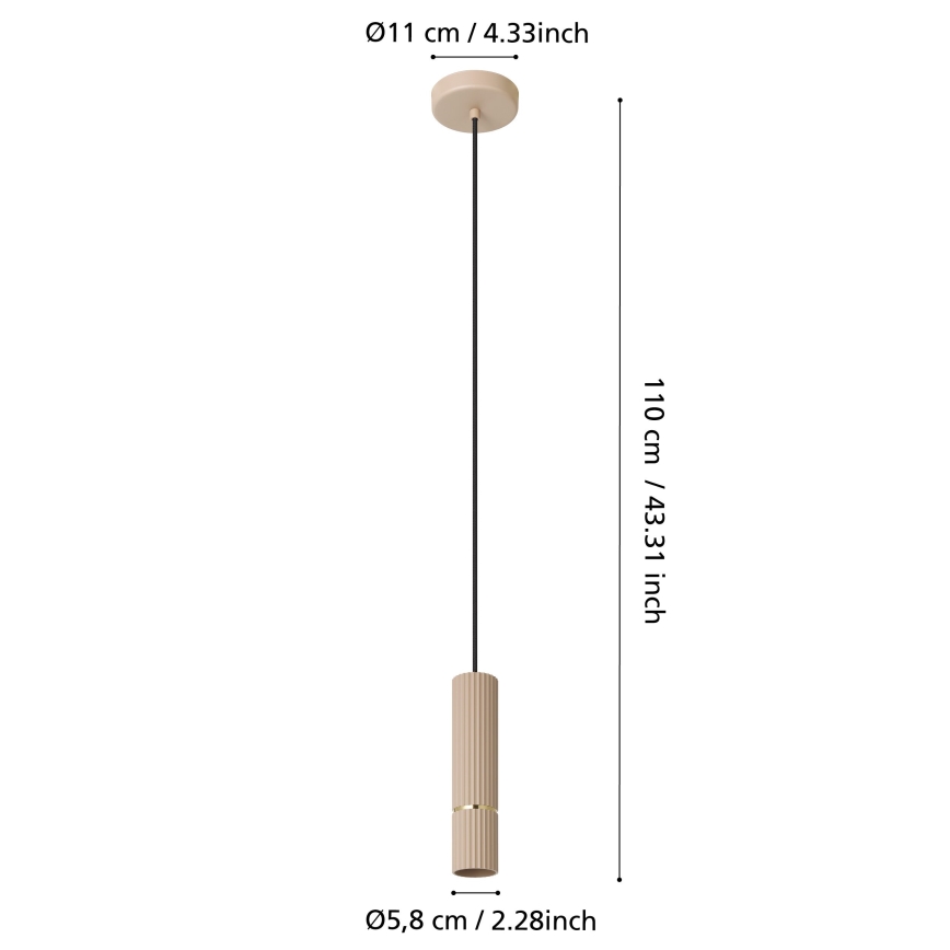 Eglo - LED-Hängeleuchte 1xGU10/5W/230V 3000K beige