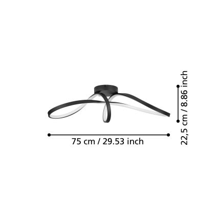 Eglo - Plafoniera dimmerabile RGBW LED/22W/230V 2700-6500K nero