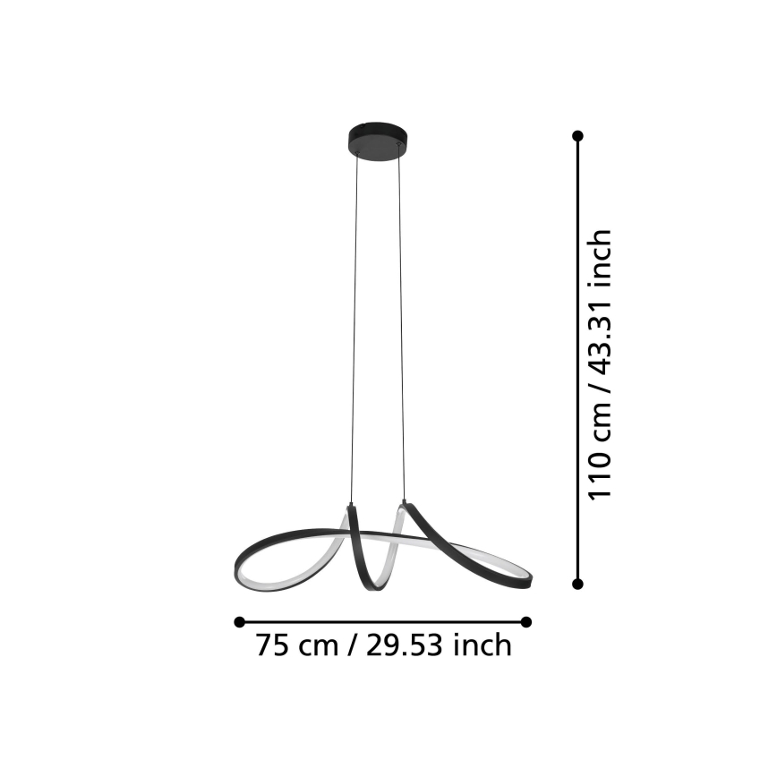 Eglo - LED RGBW Lampadario dimmerabile a sospensione con filo LED/22W/230V 2700-6500K nero