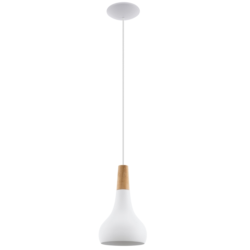 Eglo - Suspension sur câble 1xE27/60W/230V Ø 18 cm blanche