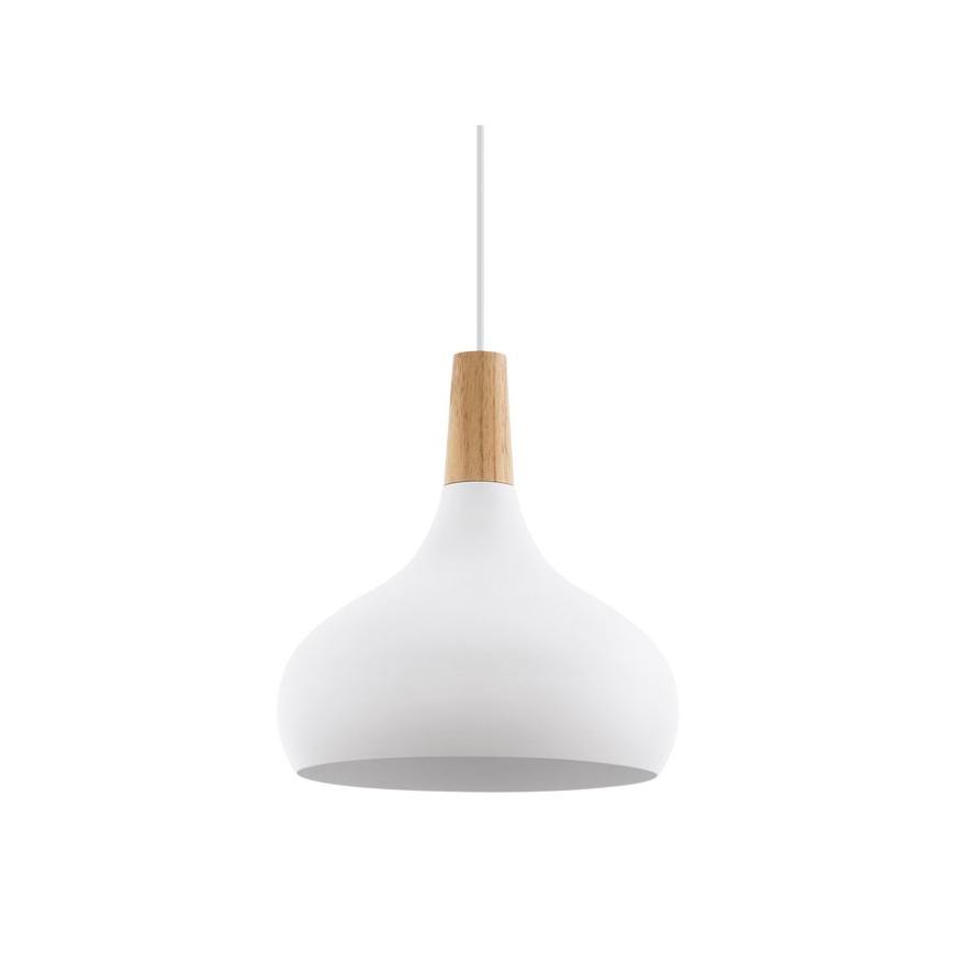 Eglo - Hängeleuchte an Schnur 1xE27/60W/230V d 28 cm weiß - FSC-zertifiziert