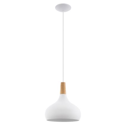 Eglo - Pendelleuchte mit Seilabhängung 1xE27/60W/230V Ø 28 cm, weiß