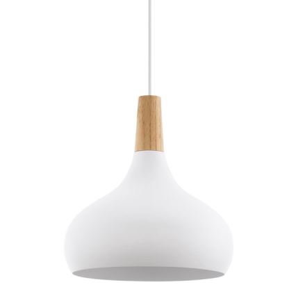 Eglo - Suspension sur câble 1xE27/60W/230V Ø 28 cm blanche