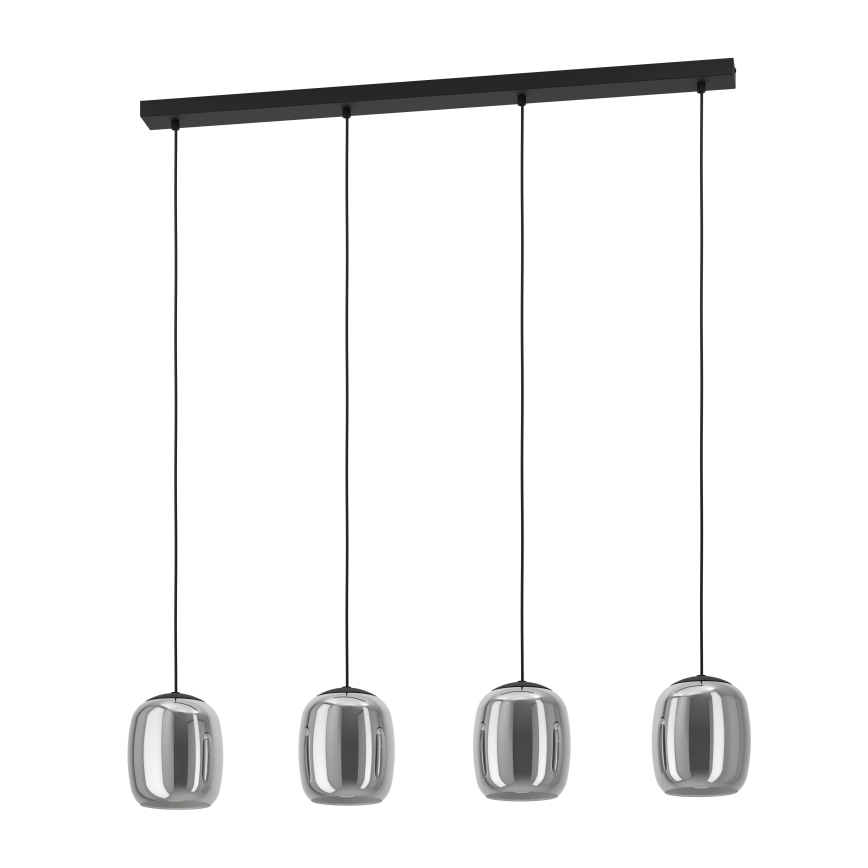 Eglo - Lampadario a sospensione con filo 4xE27/28W/230V grigio