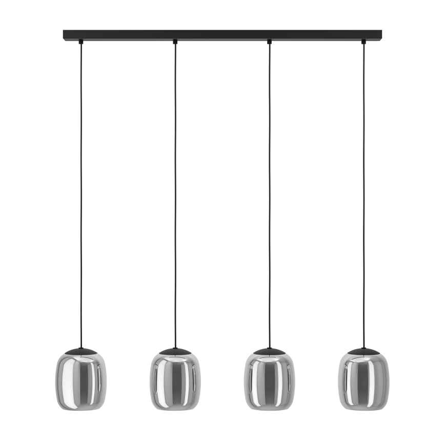 Eglo - Lampadario a sospensione con filo 4xE27/28W/230V grigio