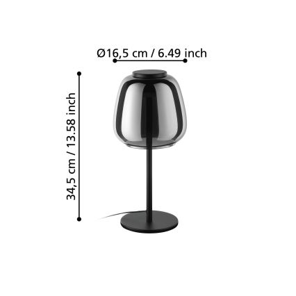 Eglo - LED RGBW dimmbare Tischleuchte LED/7,7W/230V 2700-6500K rauchfarben