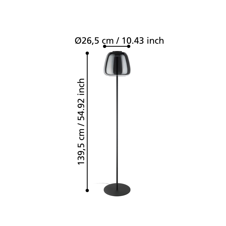 Eglo - Lampadaire LED RGBW à intensité variable LED/15,5W/230V 2700-6500K fumé
