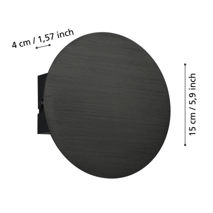 Eglo - Applique a LED LED/4W/230V 3000K nero
