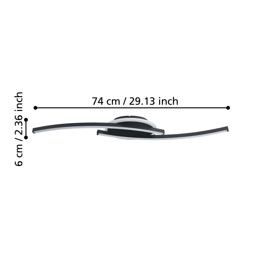 Eglo - Plafonnier LED/12W/230V 4000K noir