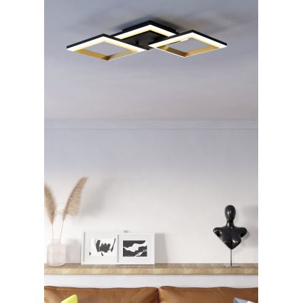 Eglo - Plafonnier à intensité variable LED/20W/230V 4000K noir/doré