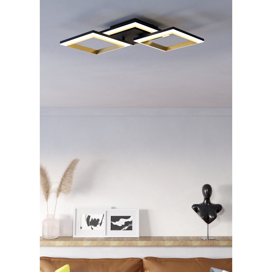 Eglo - Plafonnier à intensité variable LED/20W/230V 4000K noir/doré