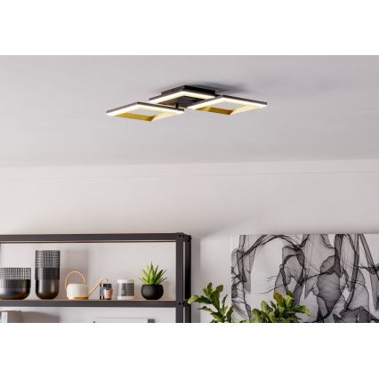 Eglo - Plafonnier à intensité variable LED/20W/230V 4000K noir/doré