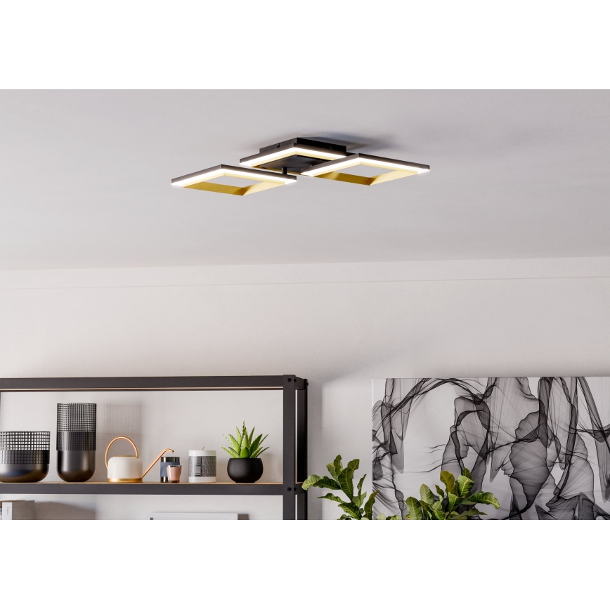 Eglo - Plafonnier à intensité variable LED/20W/230V 4000K noir/doré