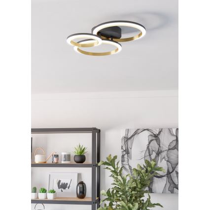 Eglo - Plafoniera LED dimmerabile LED/20W/230V 4000K nero/oro