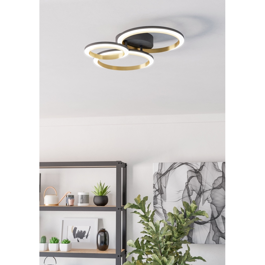Eglo - Plafoniera LED dimmerabile LED/20W/230V 4000K nero/oro