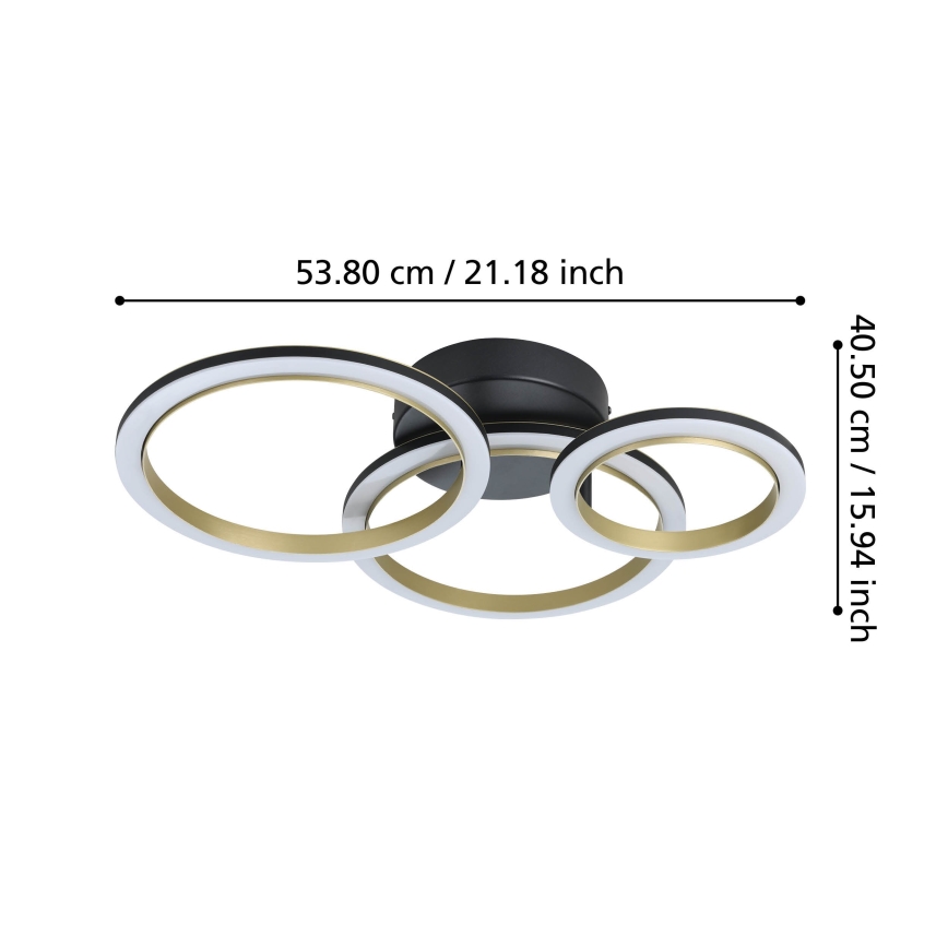 Eglo - Plafoniera LED dimmerabile LED/20W/230V 4000K nero/oro