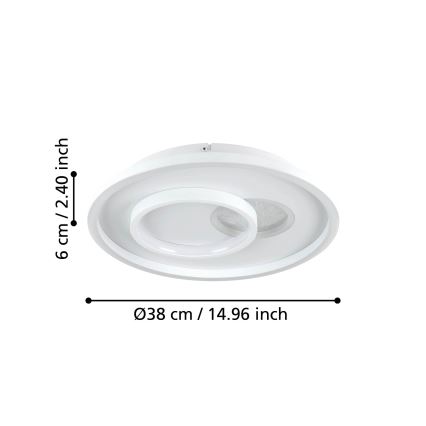 Eglo - Plafoniera LED 1xLED/14W/230V + 1xLED/8,5W diametro 38 cm bianco
