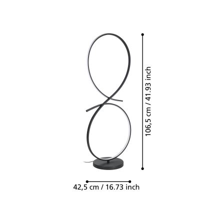 Eglo - Lampada LED da terra LED/20W/230V 3000K nero