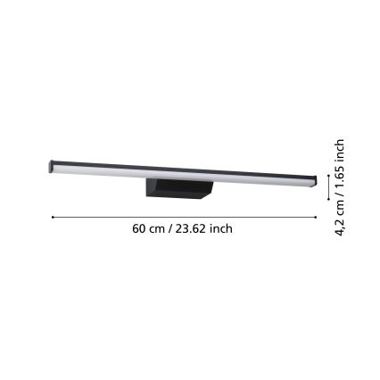 Eglo 901287 - Illuminazione LED RGBW Dimmerabile per bagno REGELLO-Z 12W/230V IP44 nero