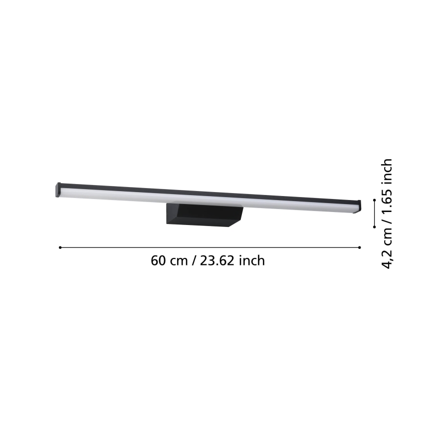 Eglo 901287 - Illuminazione LED RGBW Dimmerabile per bagno REGELLO-Z 12W/230V IP44 nero