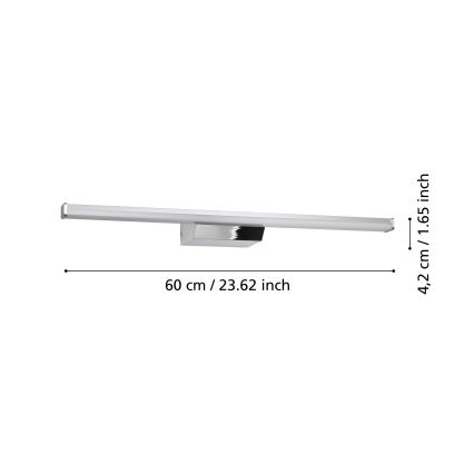 Eglo - Éclairage de miroir de salle de bain RGBW à intensité variable LED/12W/230V 2700-6500K IP44 chrome mat