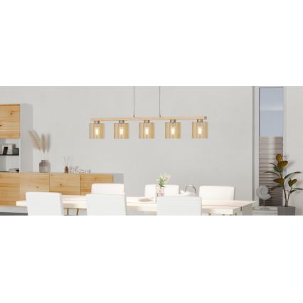 Eglo - Lampadario a sospensione con filo 5xE27/28W/230V